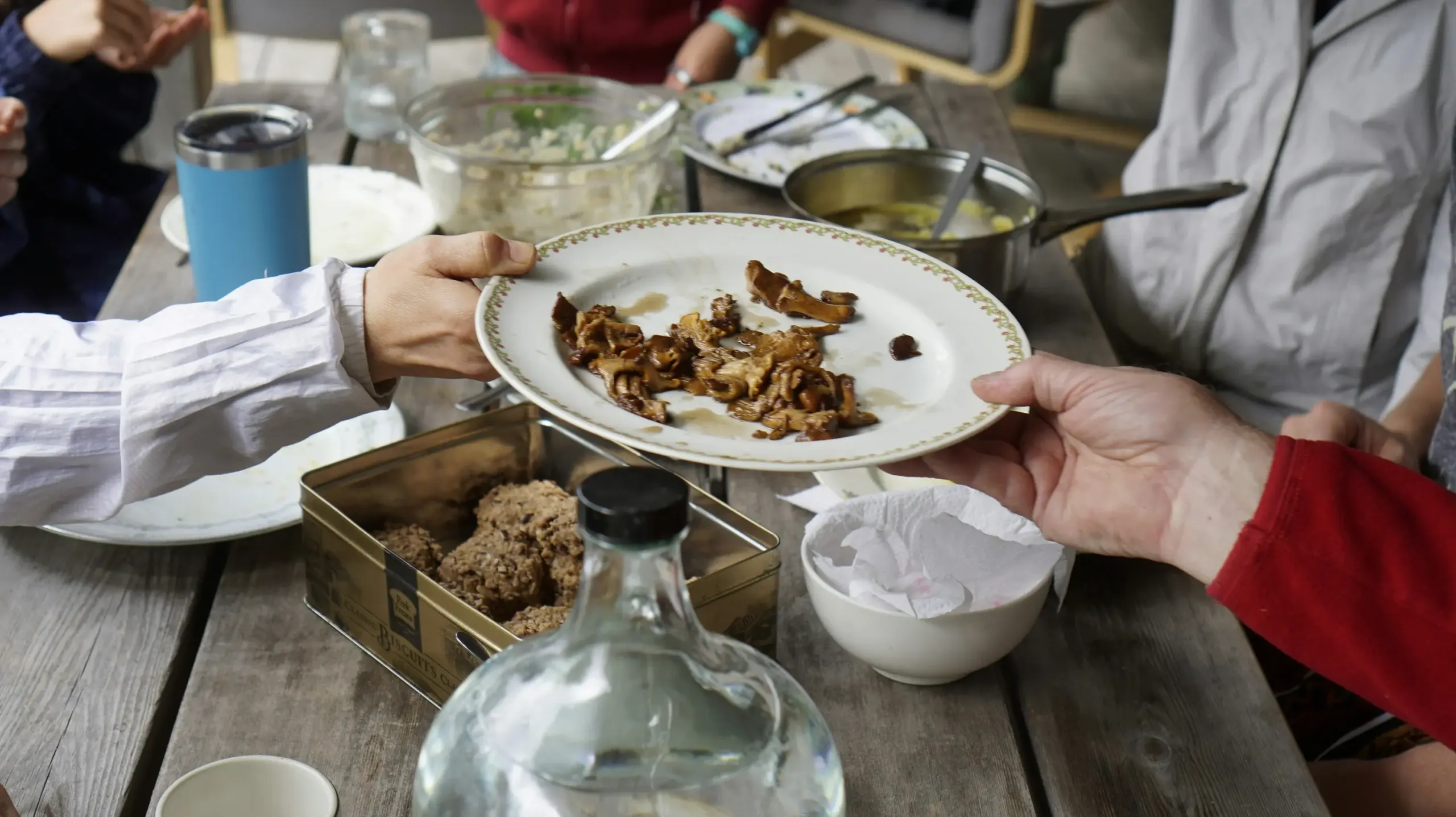 chanterelles at the table
